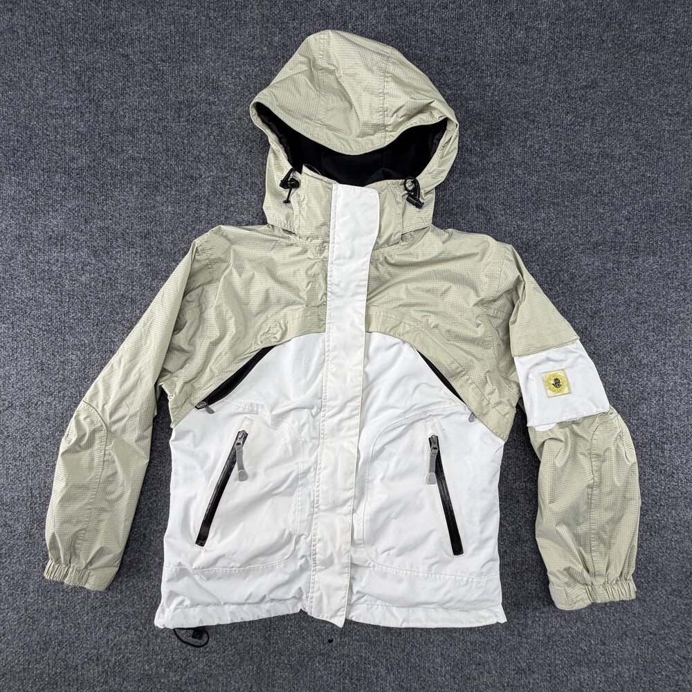 Body Glove Ski Jacket Womens Medium White Beige Hooded Insulated Waterproof 6318